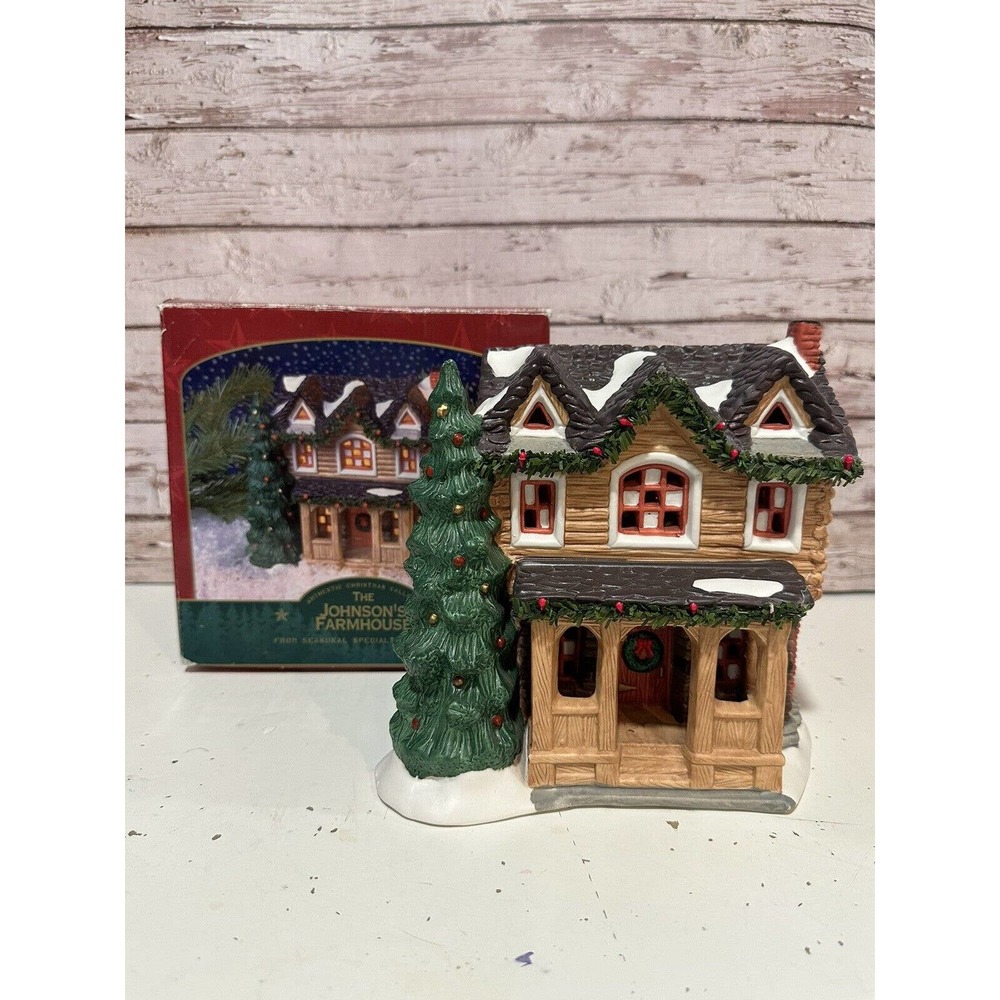 Vintage Christmas Valley The Johnson's Farmhouse 1996 in Box